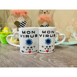 Mug pour couple "Mon virus...
